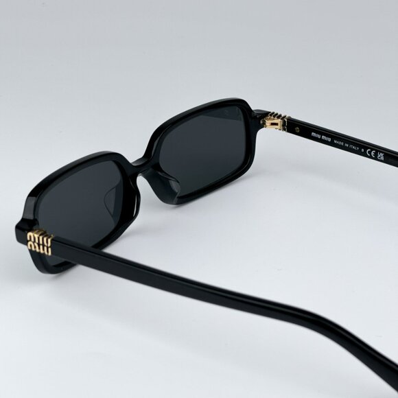 Miu Miu MU11ZSF 16K5S0 BRAND NEW Sunglasses Black Dark Grey Rectangle Unisex main image 5